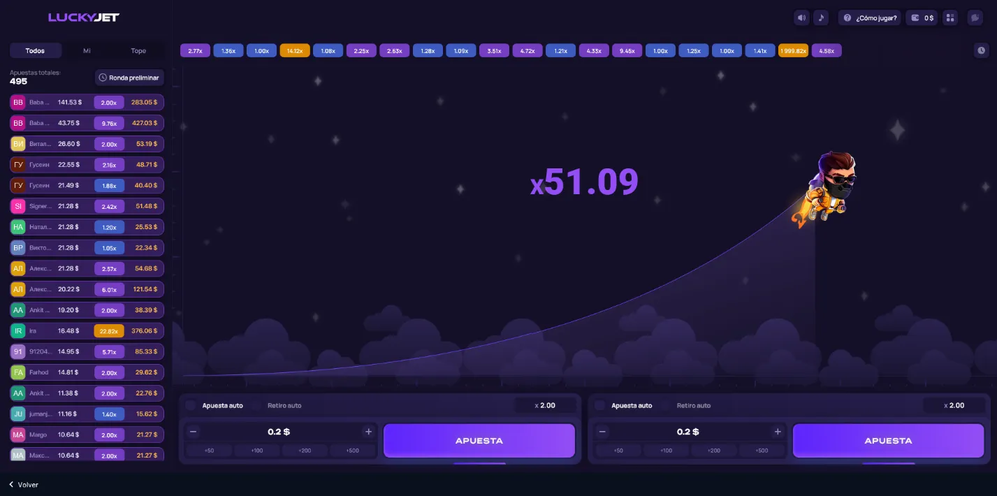 Juega a Lucky Jet por dinero